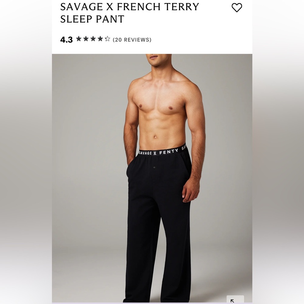 SAVAGE X FRENCH TERRY SLEEP PANT XXL Color Caviar